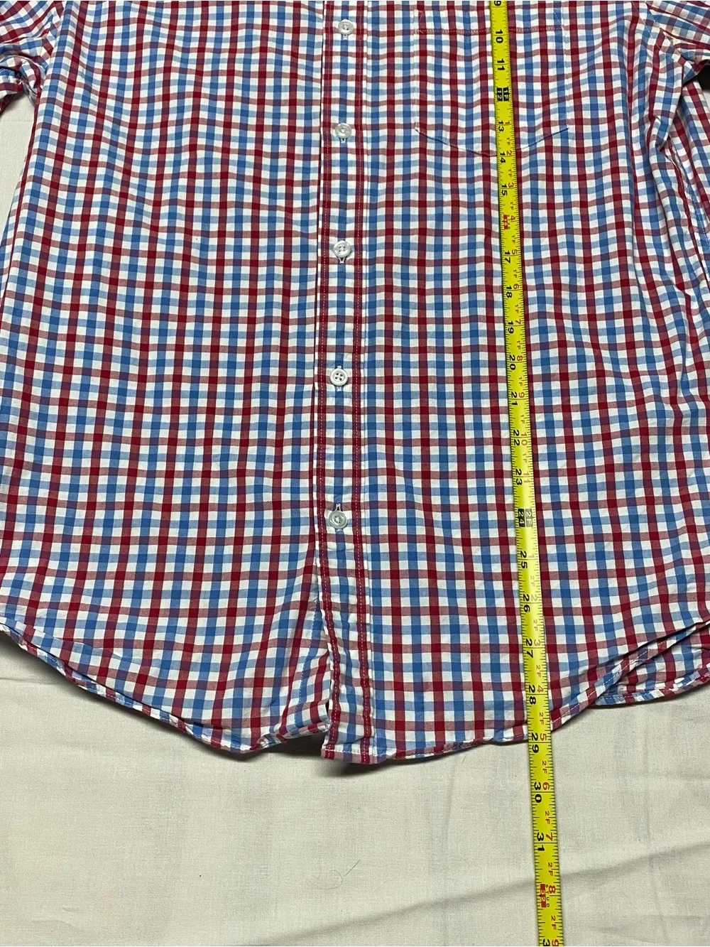 J. Crew Red and Blue Check Cotton Button-Down Shirt